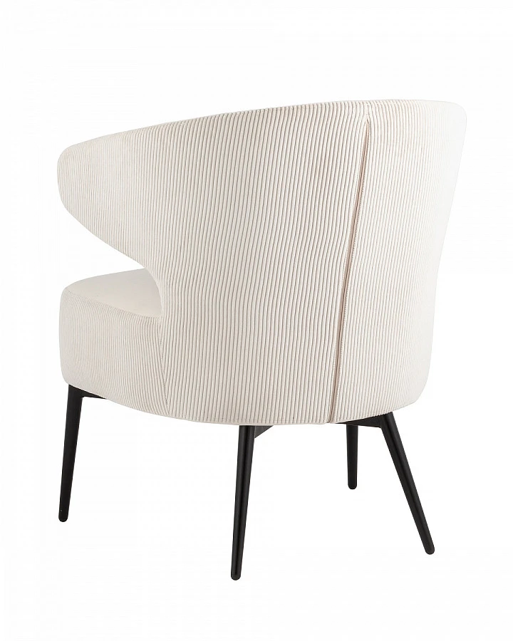 Кресло лаунж Royal Stripes велюр молочный - фото 6