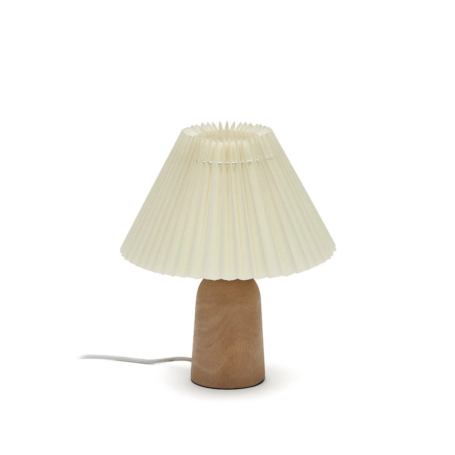 Colour Настольная лампа из натурального дерева и бежевым абажуром - фото 3