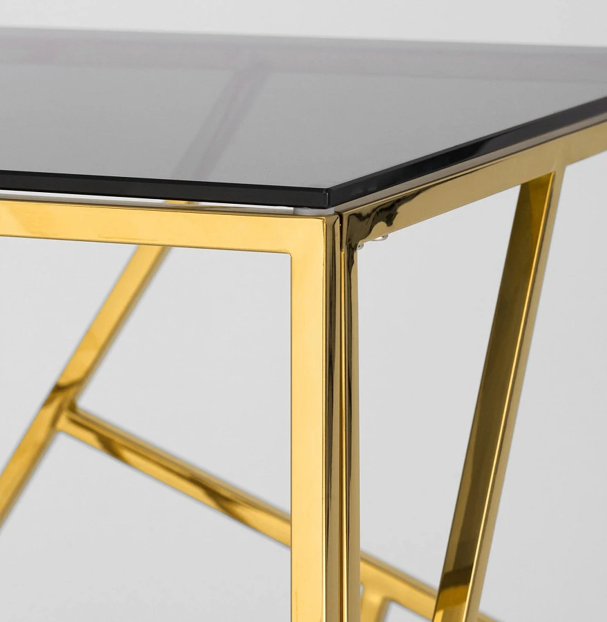 Журнальный столик АРТ ДЕКО 55*55 золотистый - фото 5