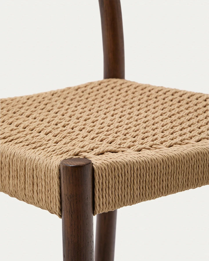 Analy Полубарный стул из массива дуба с отделкой под орех и сиденьем из веревки 65 см - фото 8