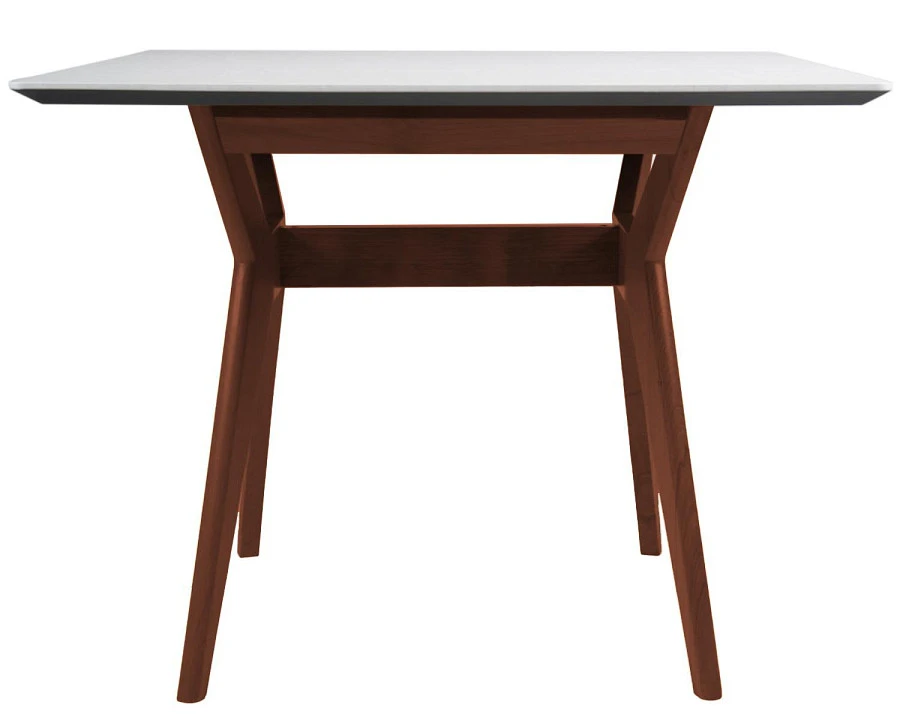 Стол Нарвик 960*960 мрамор Бьянко Темный орех - фото 3