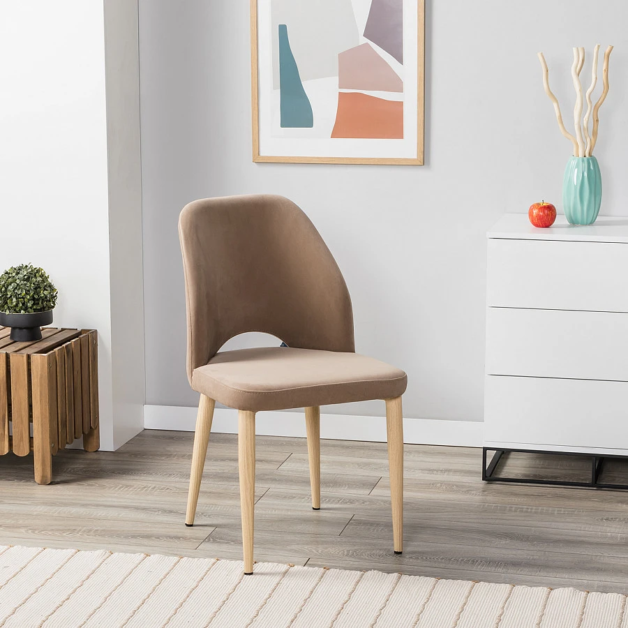 Стул Ledger Diag beige/нат.дуб - фото 7