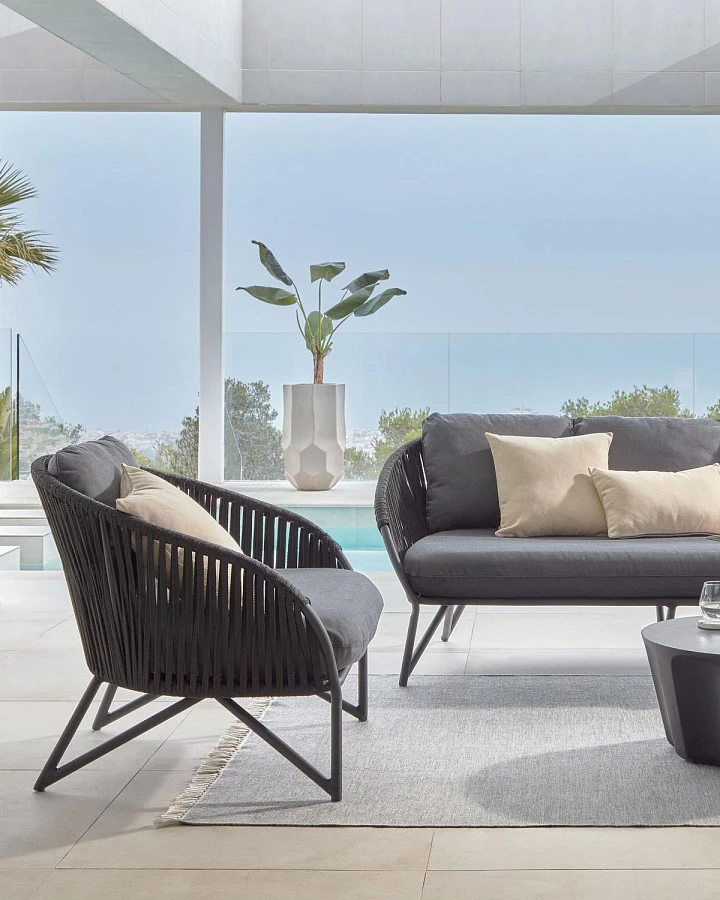 Веревочное кресло Branzie черное - фото 5