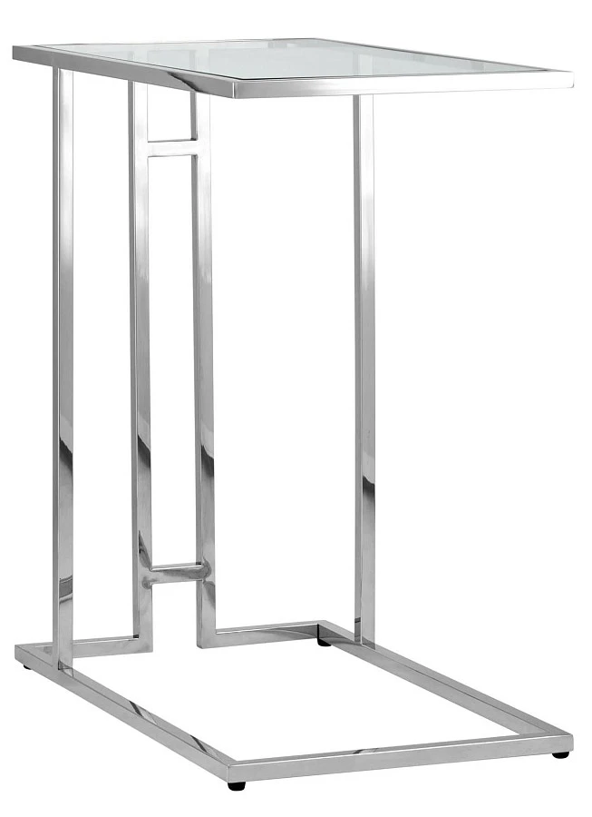 Журнальный столик 50*32 БОСТОН прозрачн./серебро