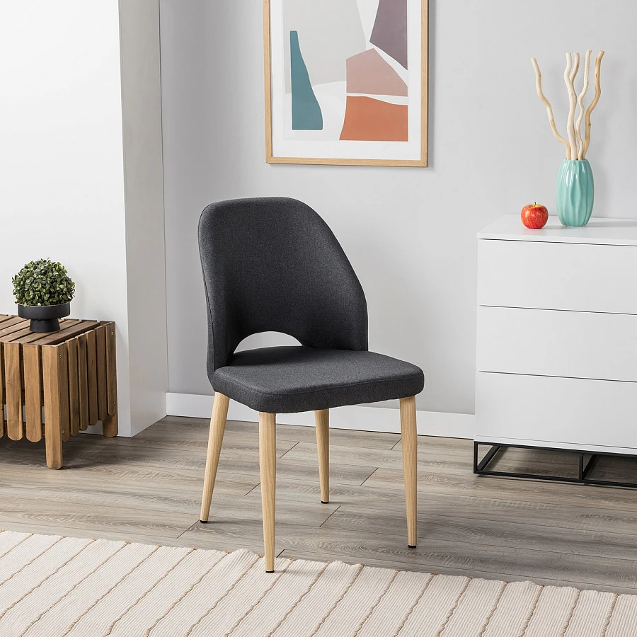 Стул Ledger темно-серый/нат.дуб - фото 7