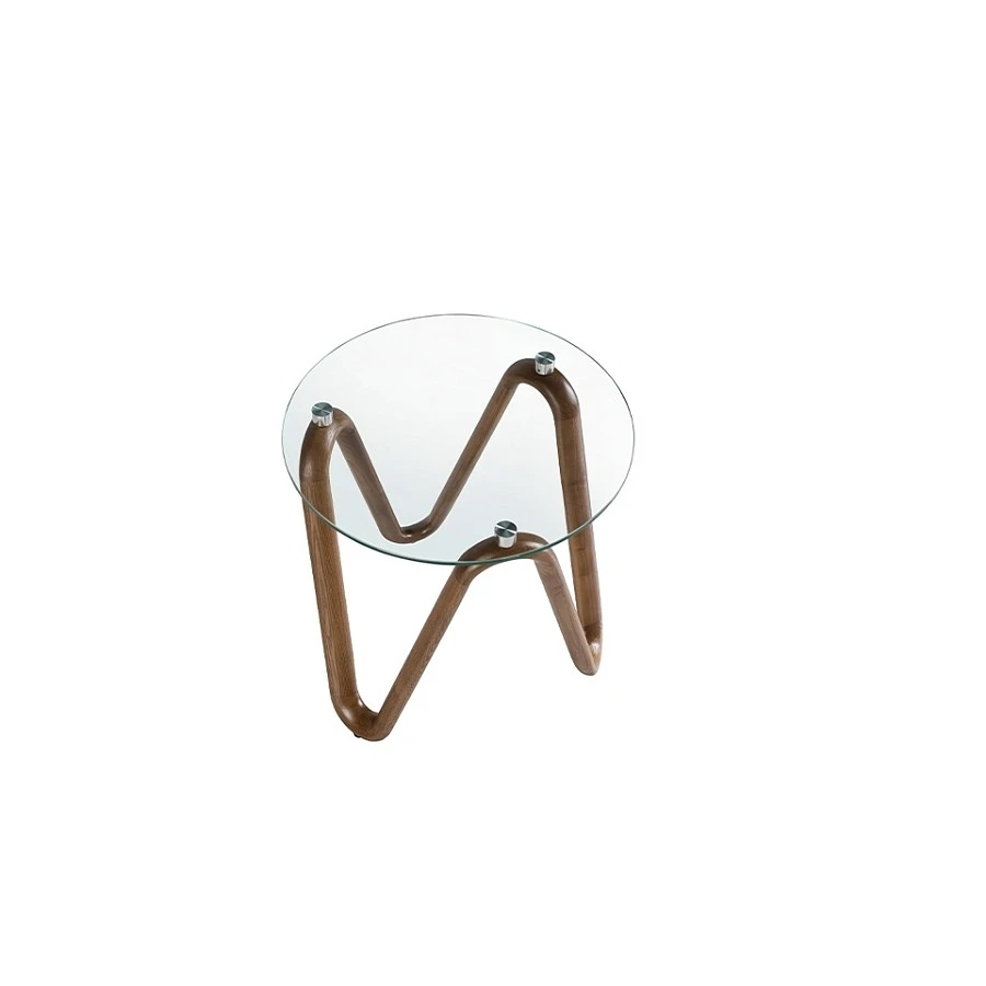 Приставной столик 2125/LT20048 из стекла и ореха - фото 3