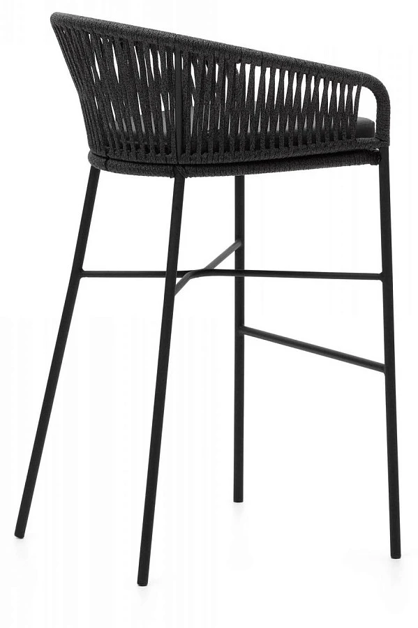 Веревочный барный стул Yanet черного цвета 75 см - фото 4