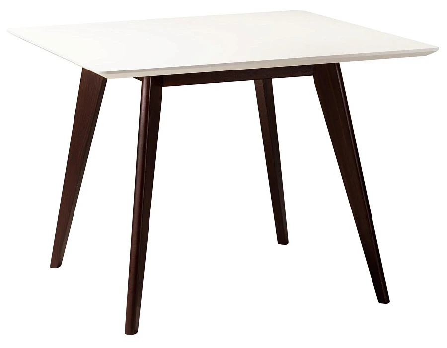 Стол Лунд 960*960 Белый Темный орех
