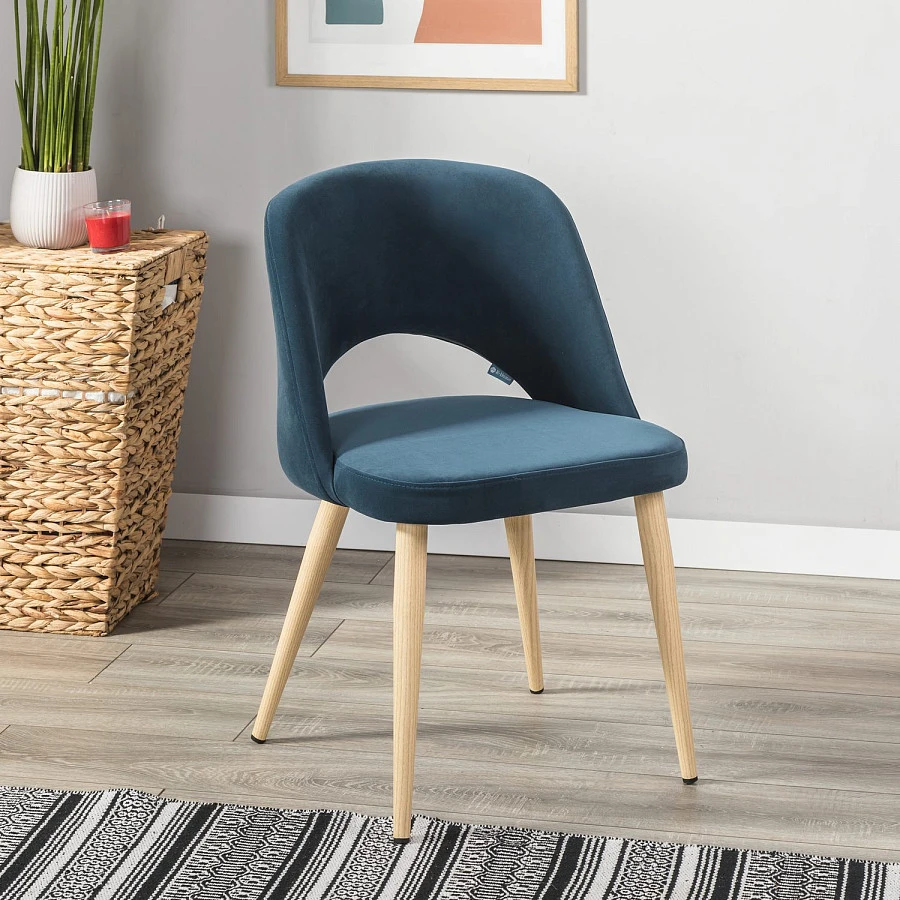 Стул Lars Diag blue/нат.дуб - фото 8