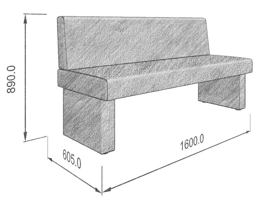 Диван кухон. Ratio 160 silver 1600*605*890 - фото 3
