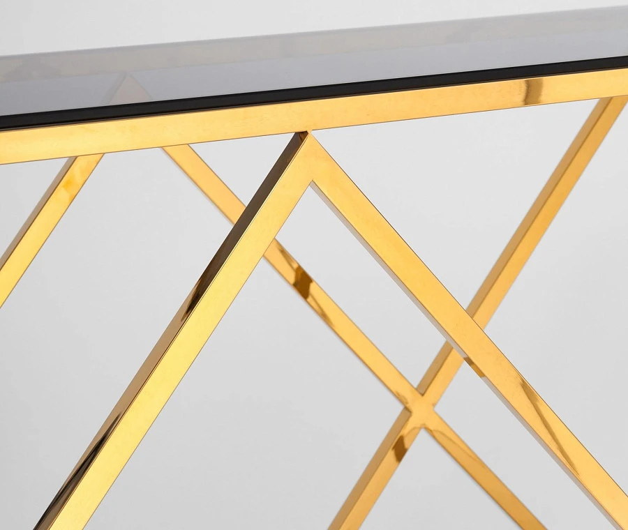 Консоль ИНСИГНИЯ 120*40 золото стекло smoke - фото 4