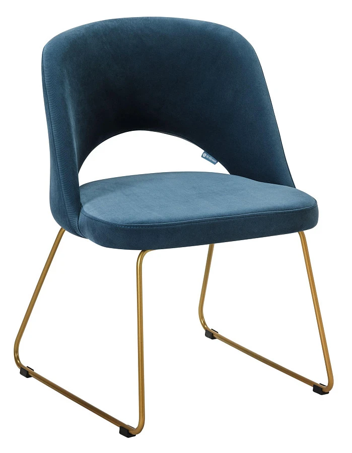 Кресло Lars Diag blue/Линк золото