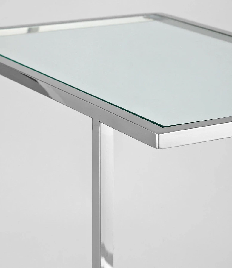 Журнальный столик 50*32 БОСТОН прозрачн./серебро - фото 5