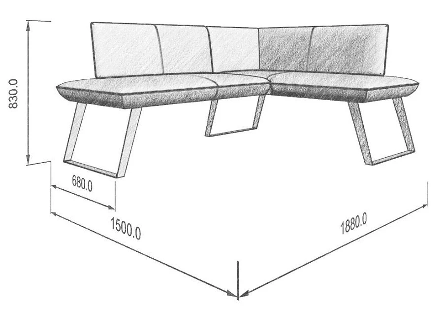 Диван кухон. Cosmo 178-140R 22 1880*1500*830 - фото 3