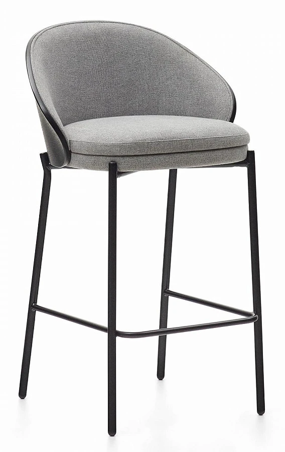 Eamy св.-сер.стул БАР/шпон.ясеня с черн.покр.