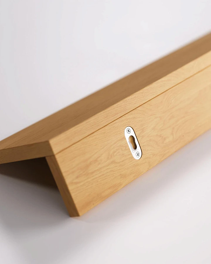 Полка Abilen шпон дуба/ белый лак 120x15см - фото 13