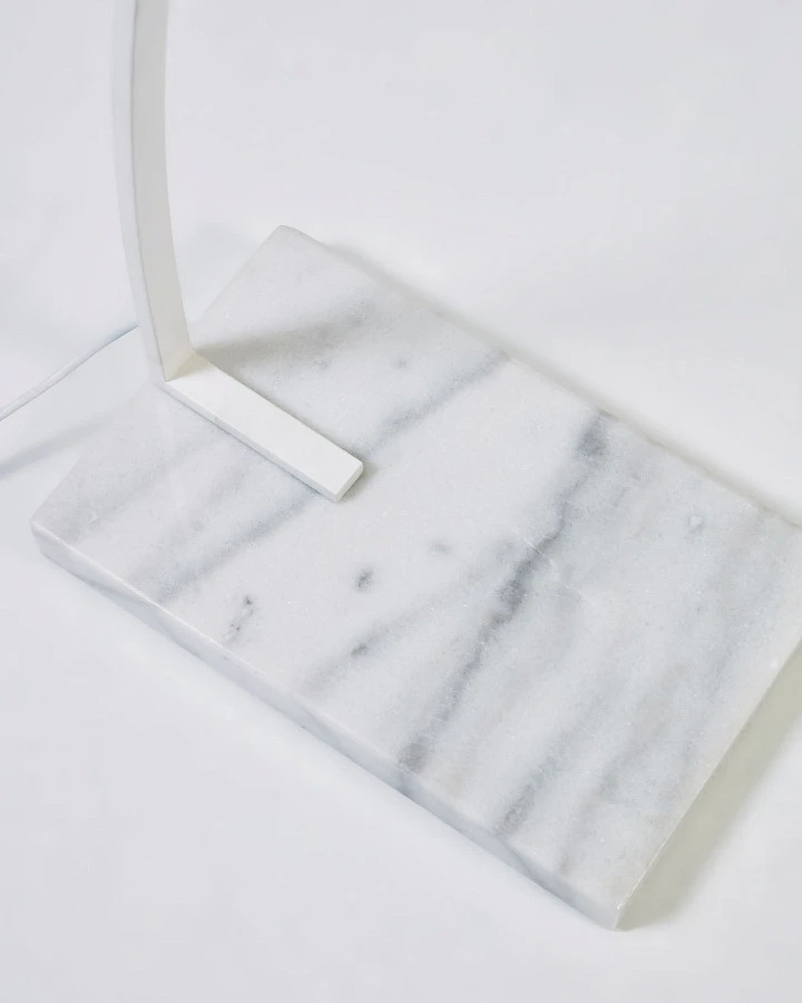 Торшер Juhe с отделкой из ясеня белым металлом и мрамором - фото 6