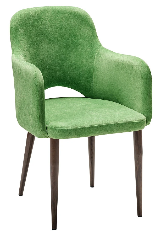 Кресло Ledger  зеленый/т. орех