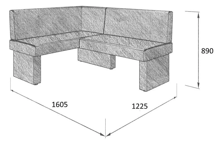 Диван кухон. Ratio 120-158 L beige/coffe - фото 4