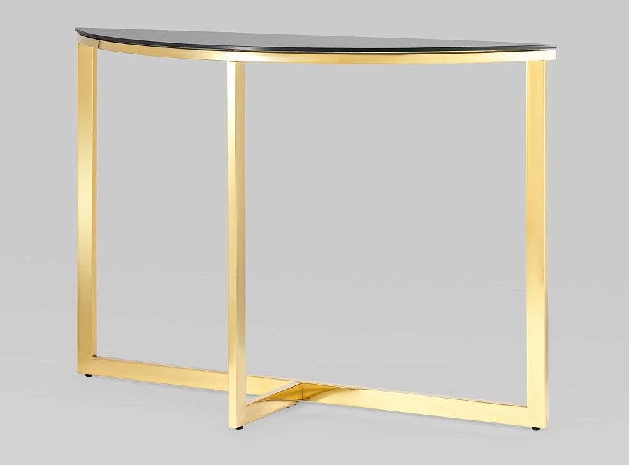 Консоль полукруглая АЛЬБА 115*30 золото/черн. - фото 2