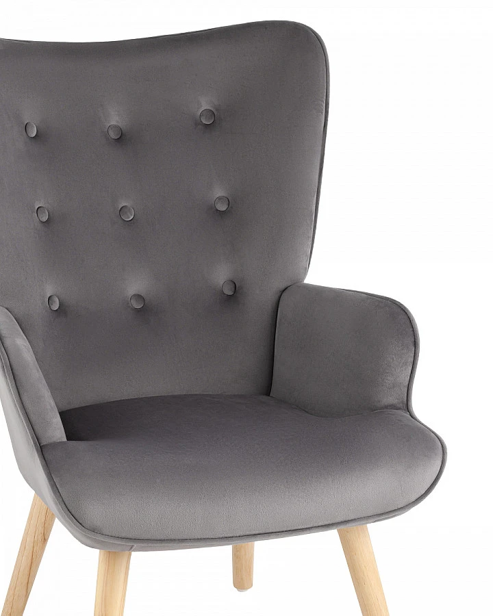 Кресло Хью велюр серый - фото 7