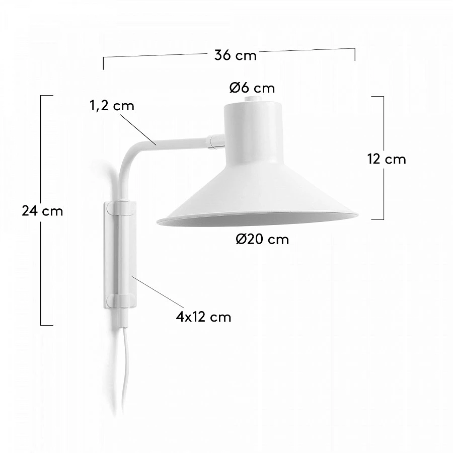 PLASS Настенный светильник металлический белый - фото 2