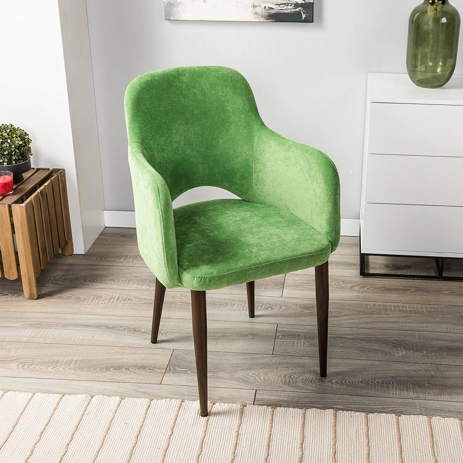 Кресло Ledger  зеленый/т. орех - фото 6