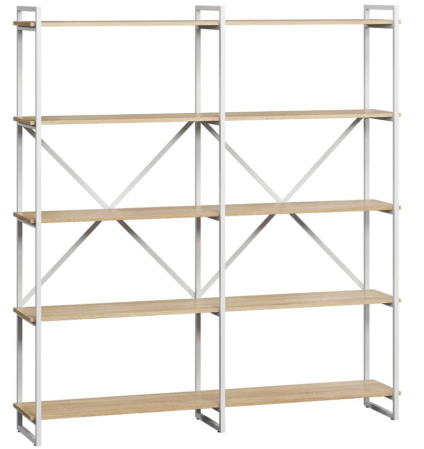 Стеллаж Мальборк 160 Дуб Сонома с белым осн.лофт