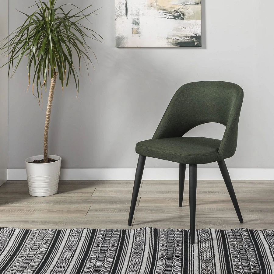 Стул Lars тёмно-зелёный/черный - фото 11