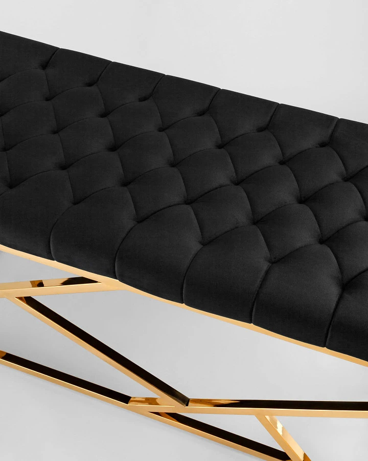 Банкетка-скамейка АРТ ДЕКО черная/золото - фото 6