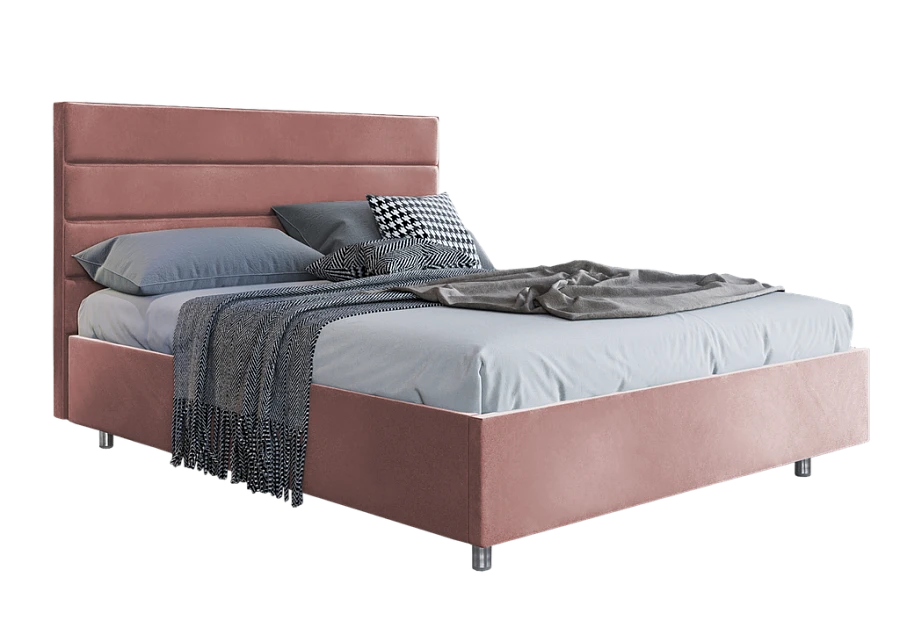Кровать Турин 160х200 пыльно-розового цвета