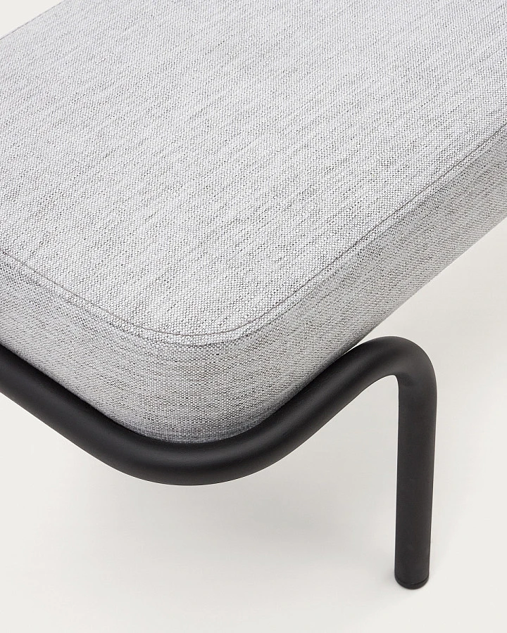 Compo Скамья из серой ткани/черный 130см - фото 5