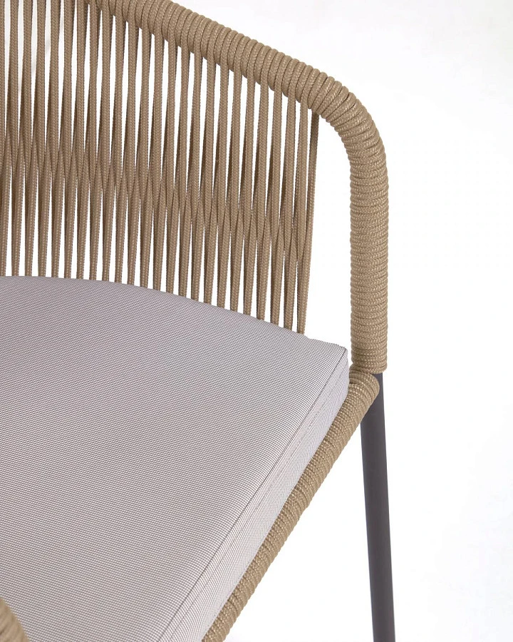 Веревочный стул Yanet бежевого цвета - фото 8