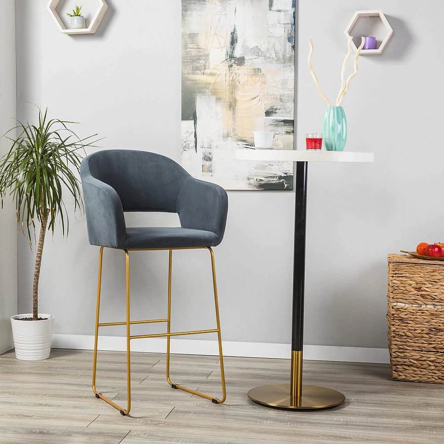 Кресло Бар. Oscar Diag grey/Линк золото - фото 7