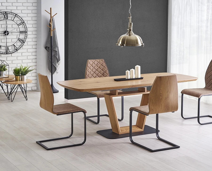 Стол обеденный Halmar BLACKY, раскладной (золотой дуб)