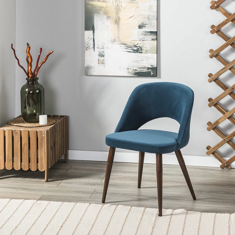 Стул Lars Diag blue/т.орех - фото 10