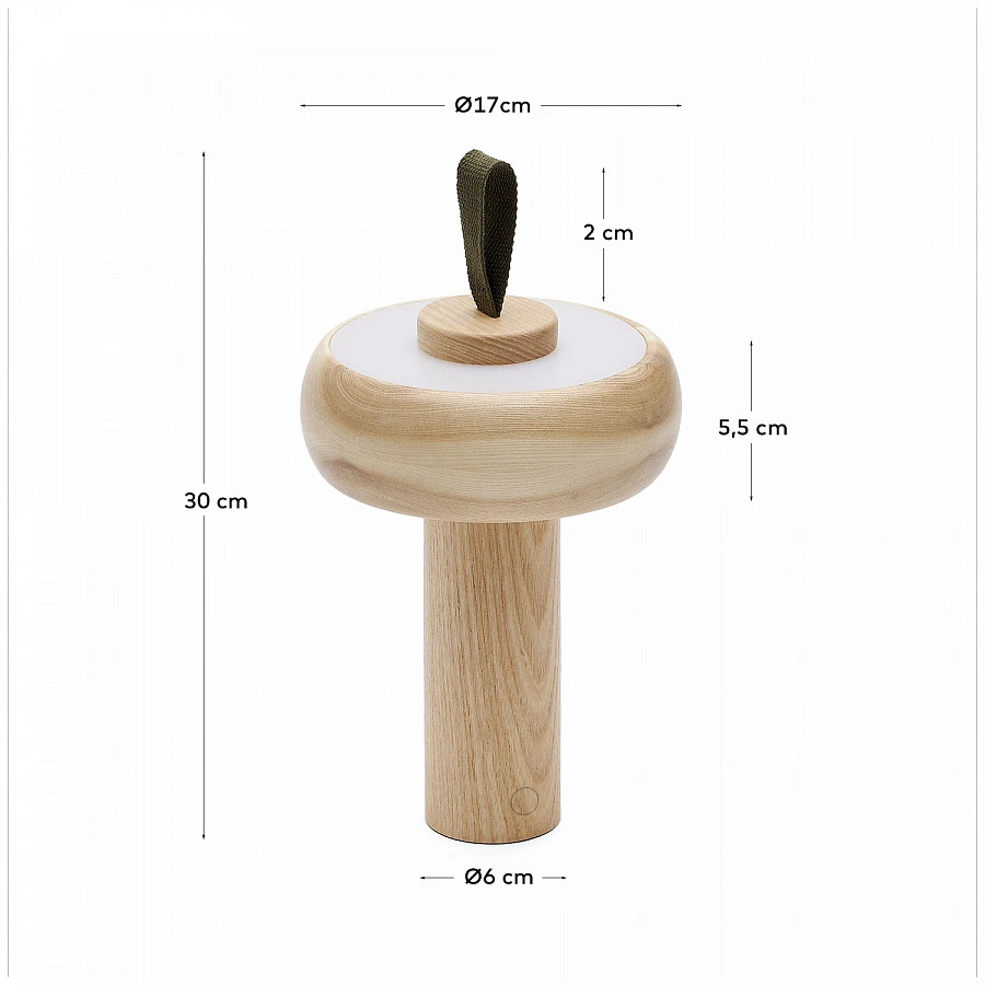 Luba лампа из массива ясеня/зеленой хлоп. ручкой - фото 3