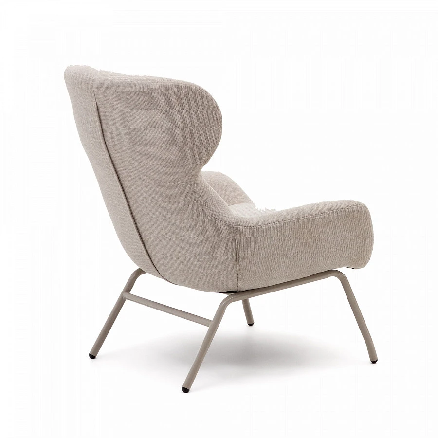 Belina Кресло из бежевой синели и бел.стали - фото 4