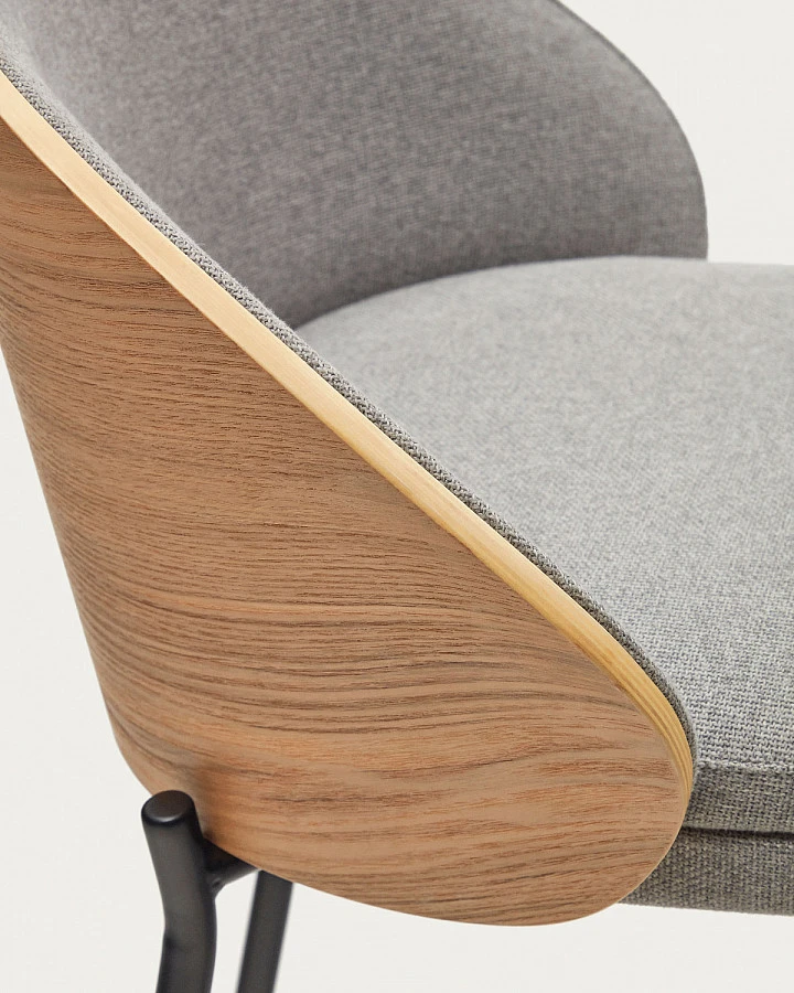 Eamy св.-сер.стул БАР/шпон.ясеня - фото 8