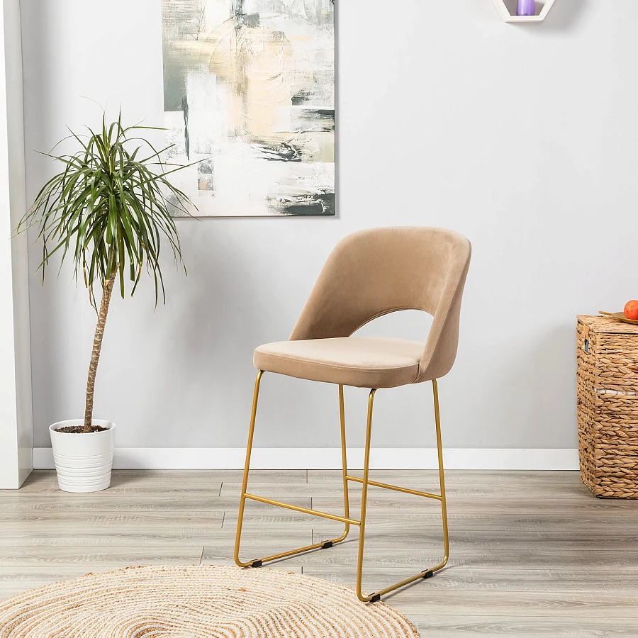 Кресло полубар Lars Diag beige/Линк золото - фото 6