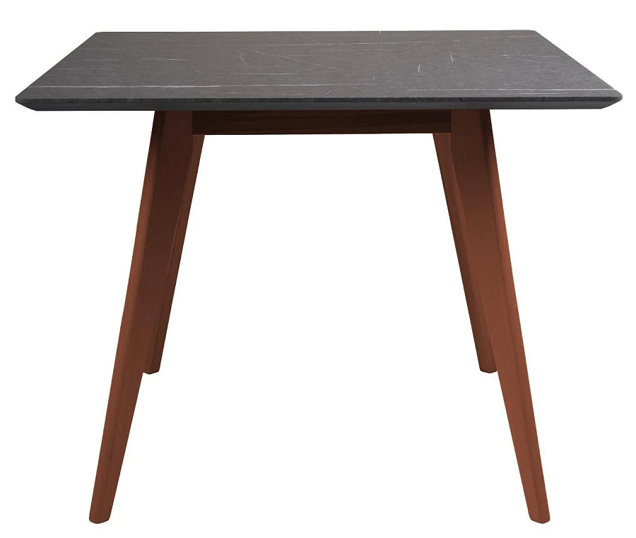 Стол Лунд 860*860 мрамор Графит Темный орех - фото 3