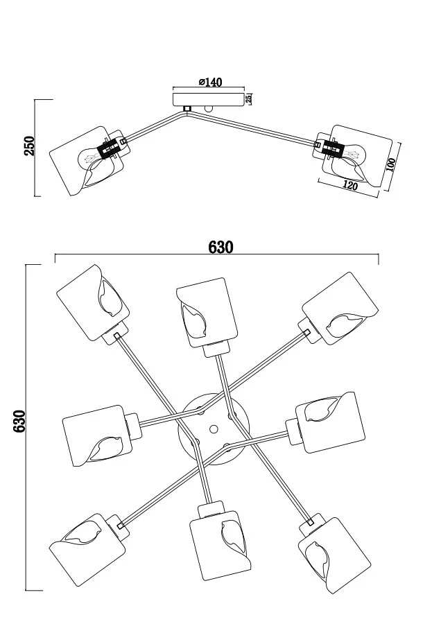 Потолочный светильник Freya FR5095CL-08G - фото 3