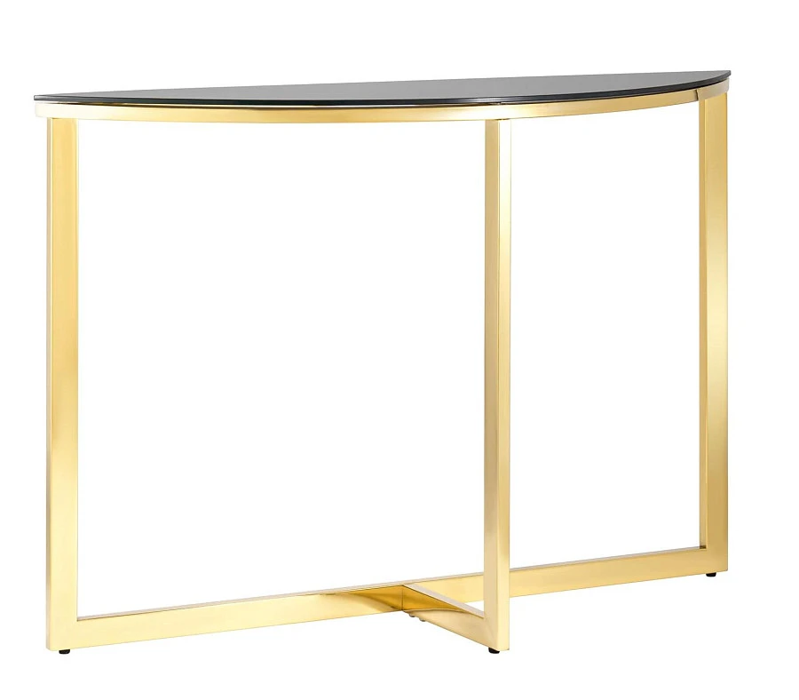 Консоль полукруглая АЛЬБА 115*30 золото/черн.