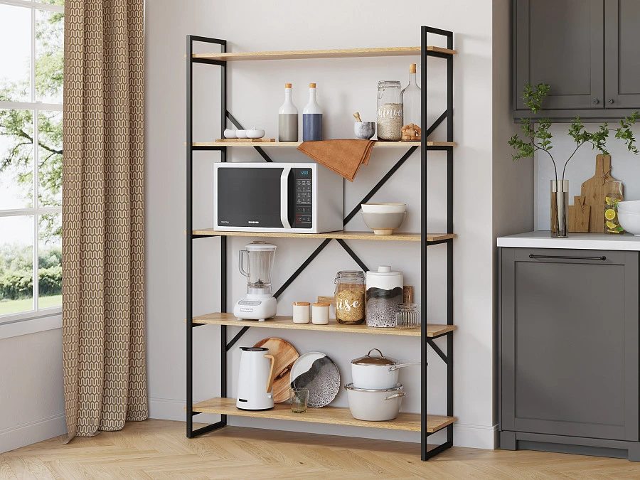 Стеллаж Мальборк 120 Дуб Сонома лофт - фото 5