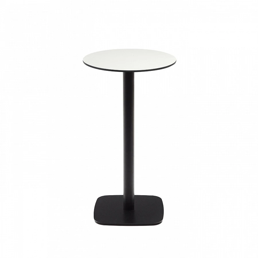 Dina садовый стол бел./черн.меатлл Ø60x96см - фото 2