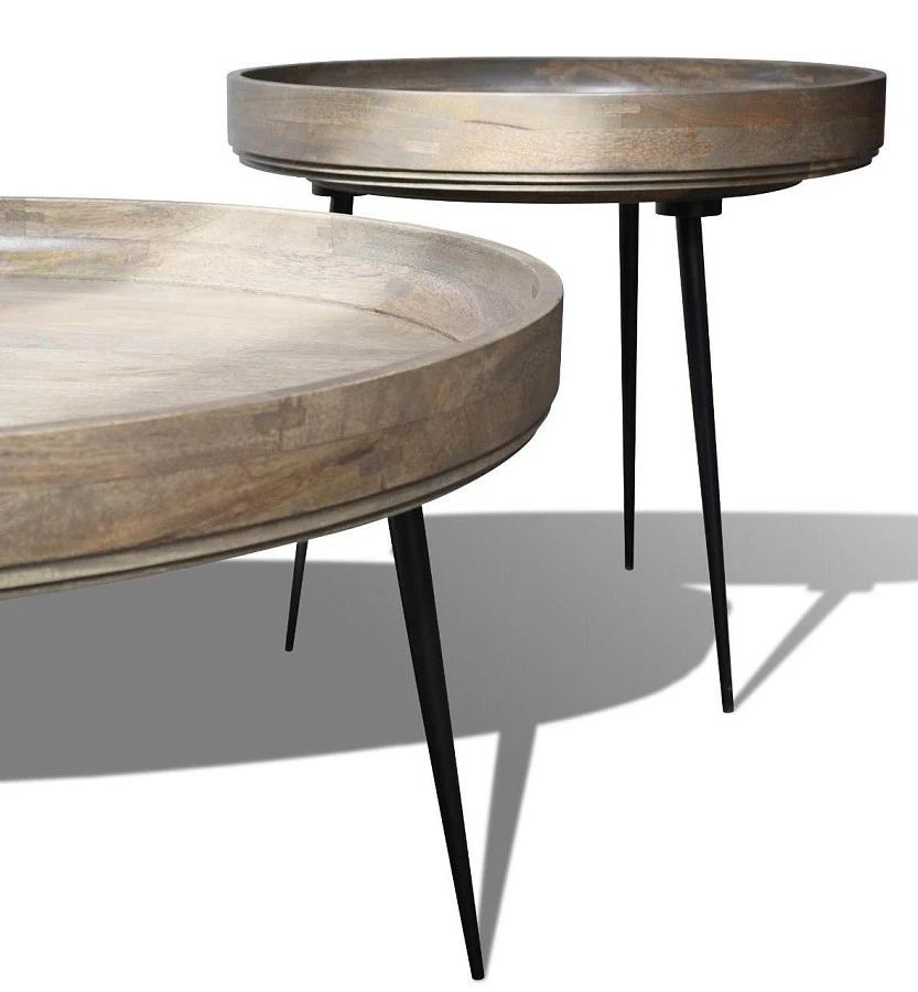 Набор столиков из массива, платина - фото 3