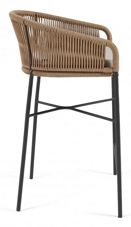 Веревочный барный стул Yanet бежевый 80 см - фото 4