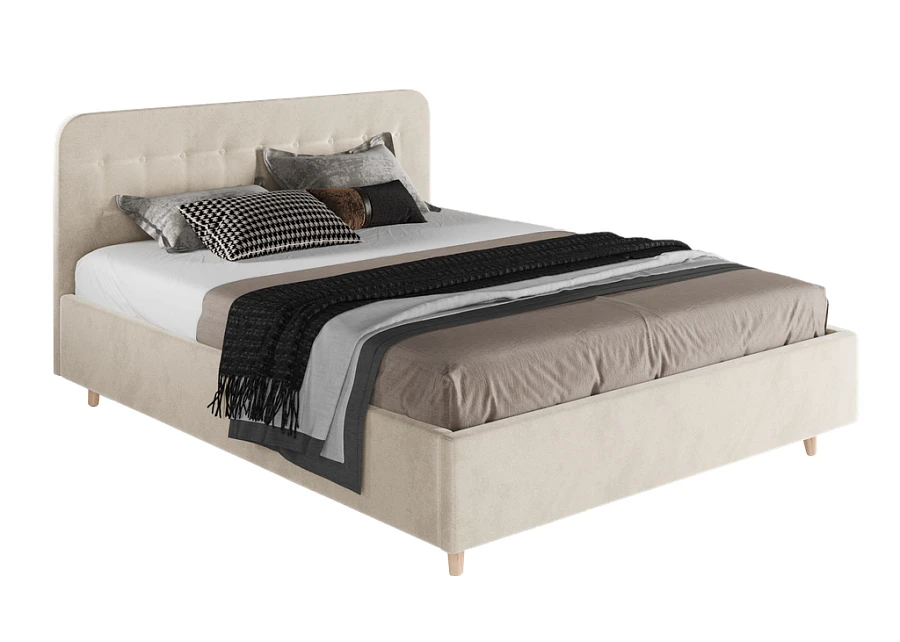 Кровать Лион  200х200 светло-бежевого цвета