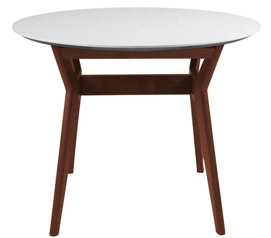 Стол Нарвик д.860 мрамор Бьянко Темный орех - фото 3