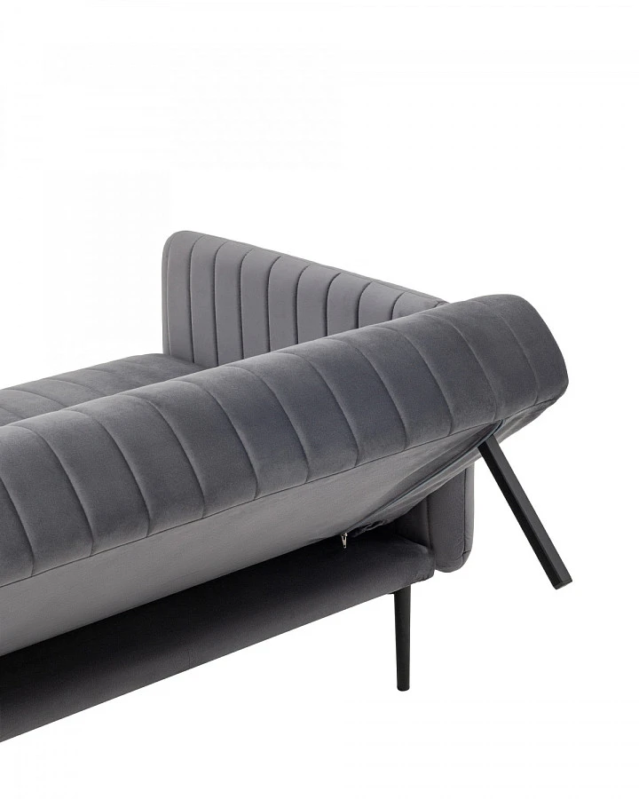 Диван прямой Дрезден велюр серый - фото 8